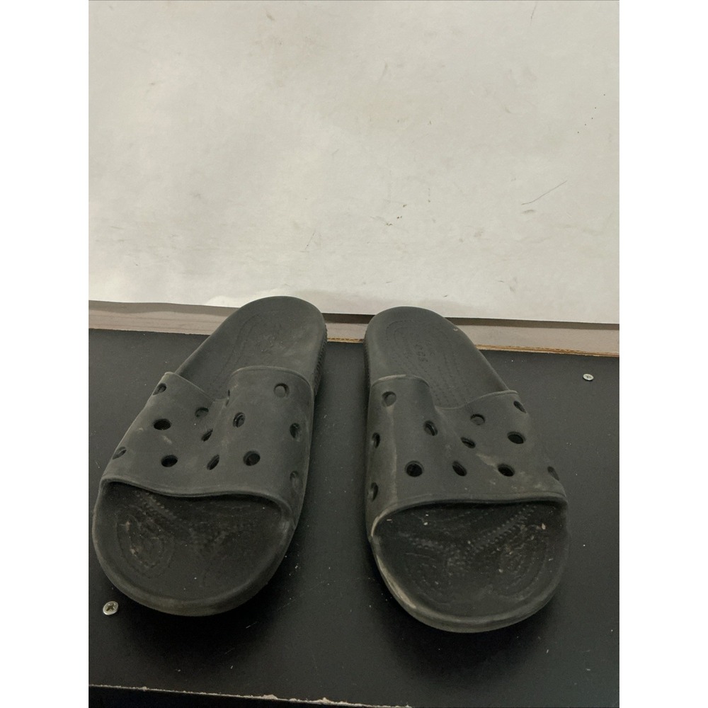 CROCS Unisex Iconic Comfort Classic Slides Men 8 -  Women 10 Black